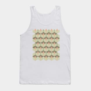 Geometric Pattern Green Orange Brown Tank Top